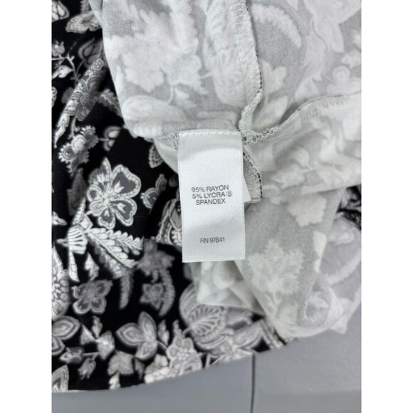 J. Jill women's small black and white long sleeve jersey knit shirt mini dress - Picture 7 of 7